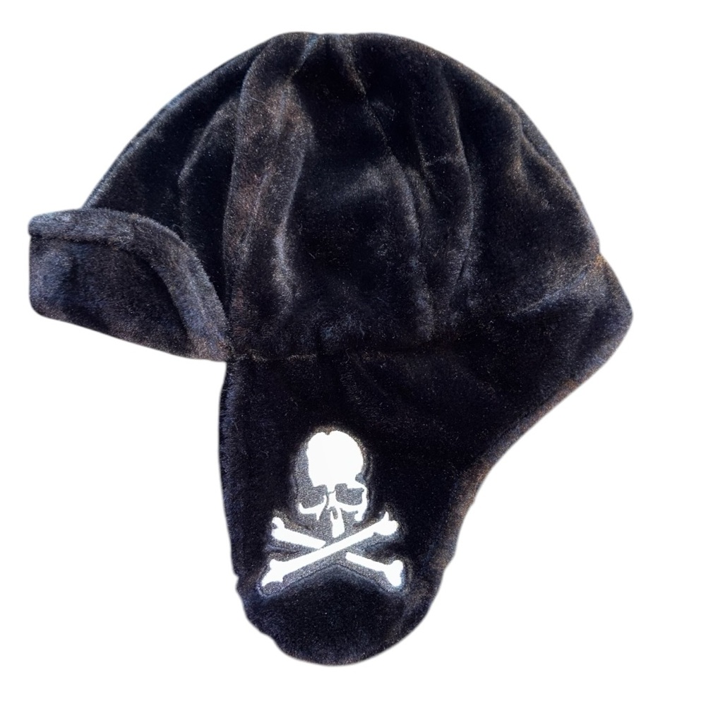 MASTERMIND WORLD Skull Embroidered Faux Fur Trapper Hat Black
